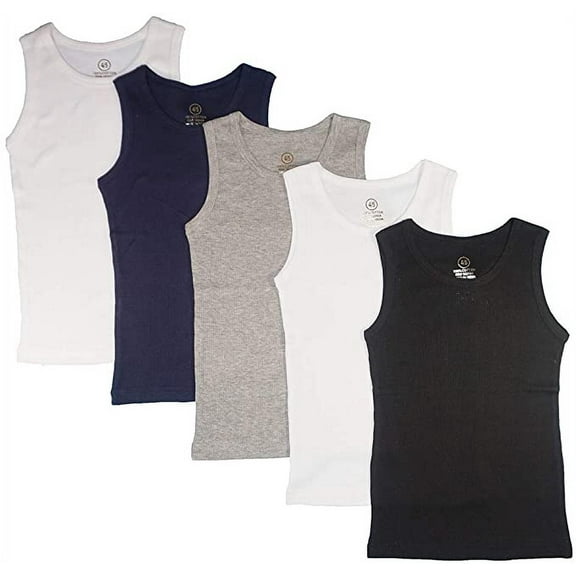 Studio 3 Sleeveless Cotton, Tank Tops 5 Pack (Boy's & Men's) Size 4-5