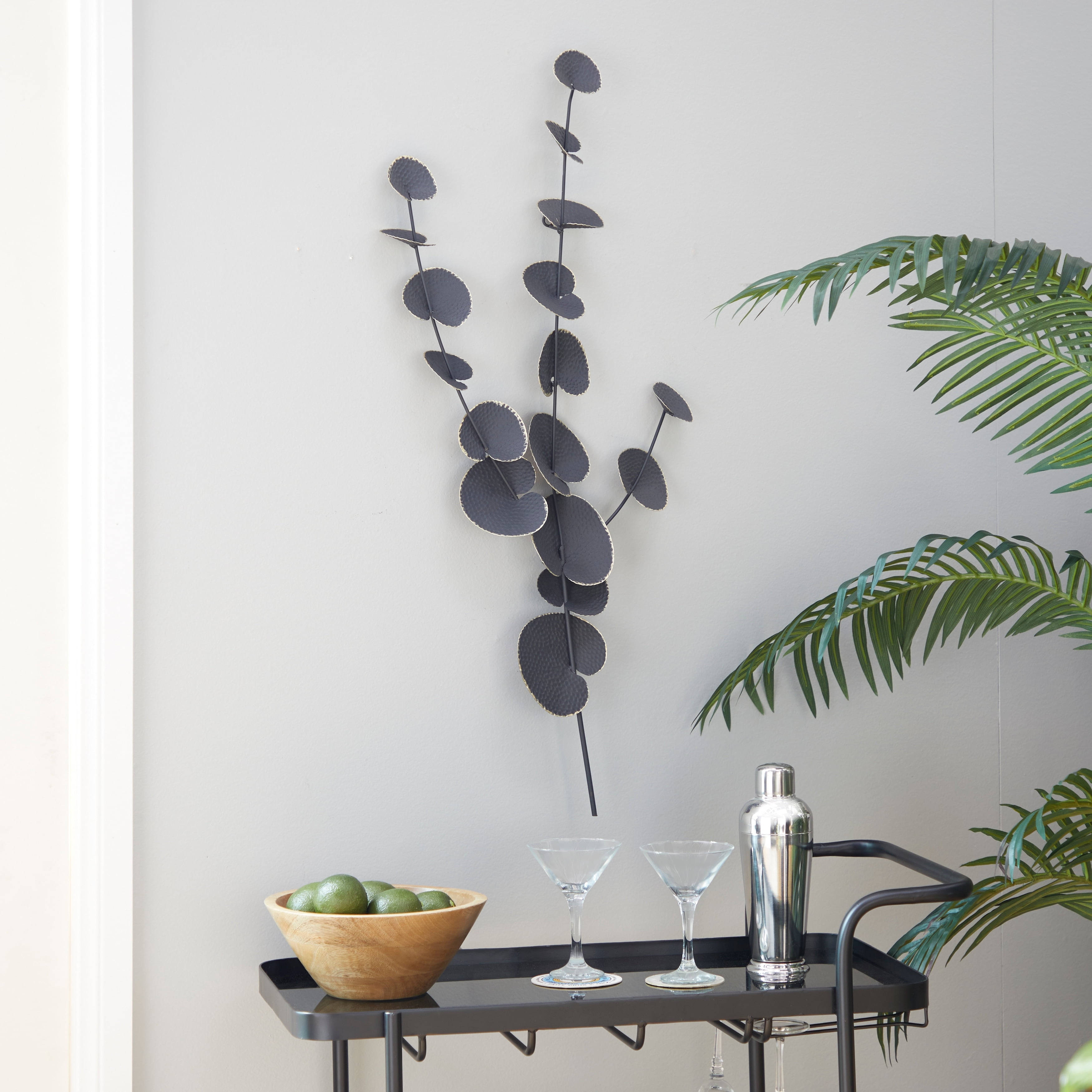 Studio 350 Black Metal Floral Wall Decor - Walmart.com