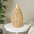 thumbnail image 1 of ARCILLA ELEMENTAL Brown Jute Rope Handmade Woven Vase with Chevron Pattern Brown - 9"W, 17"H, 1 of 5