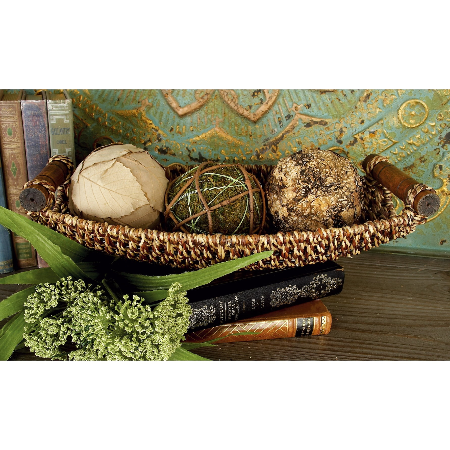 Studio 350 Brown Metal Handmade Storage Basket with Handles Set of 3 S 3 19