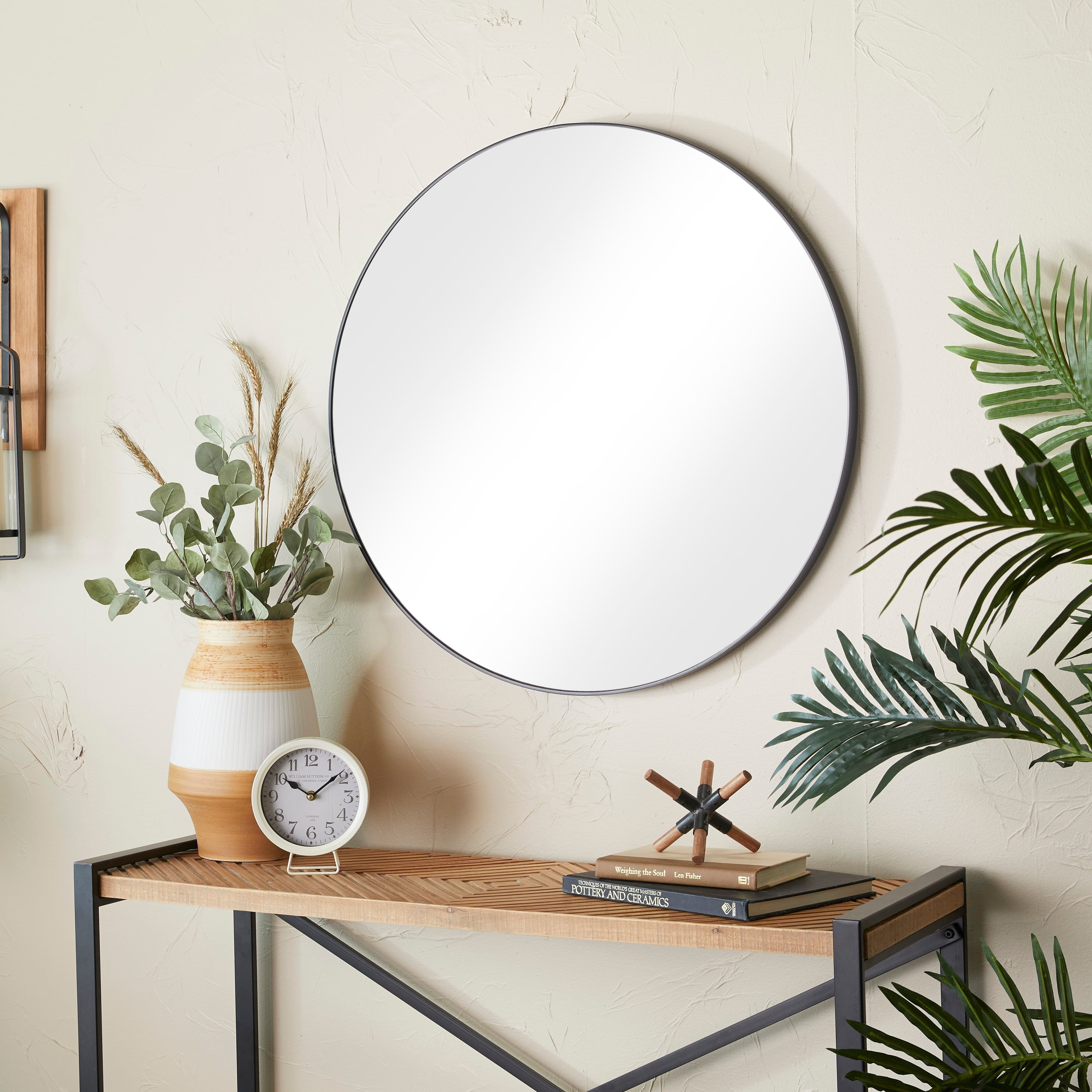 Realistic round and square mirrors in frames with light reflection. Mo By  Tartila