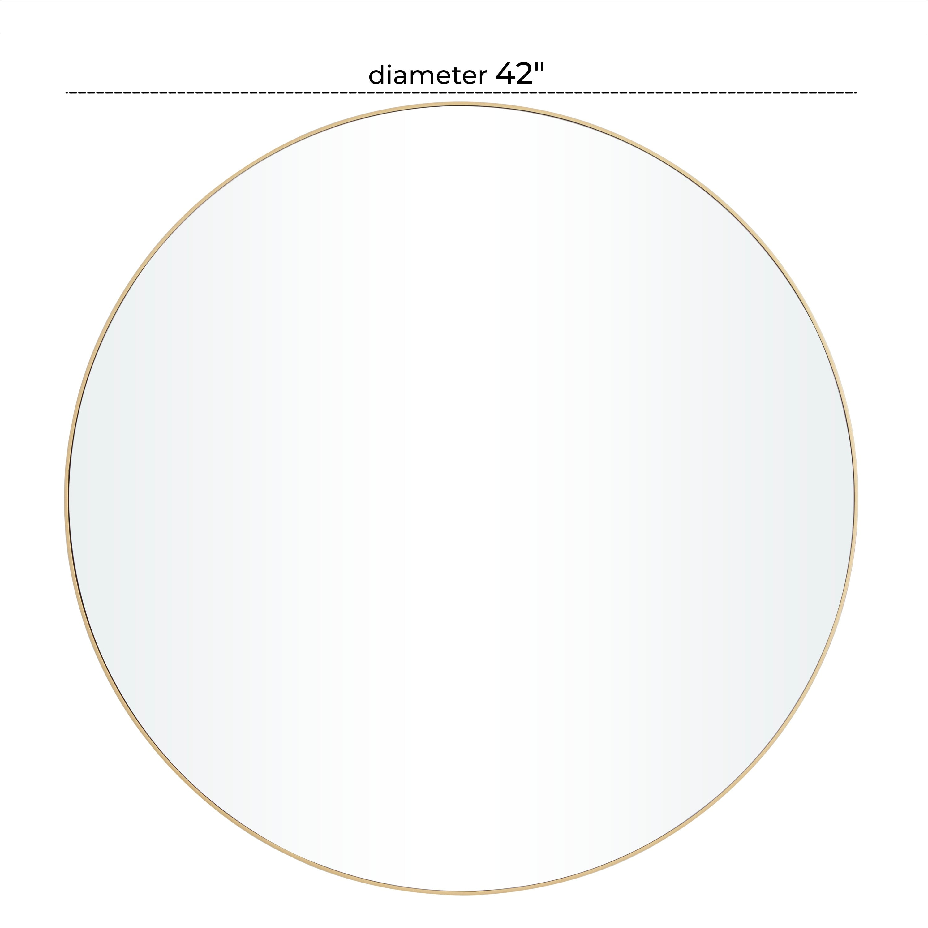 Chelsea Grove 42" Round Gold Wood Wall Mirror