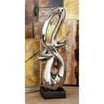 thumbnail image 1 of Studio 350 Silver Ceramic Swirl Abstract Sculpture with Black Base, 1 of 5