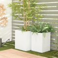thumbnail image 1 of Studio 350 White Metal Modern Planter (Set of 2) - S/2 17", 14"W White, 1 of 5