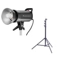 thumbnail image 1 of Flashpoint Studio 400 R2 Bowens Mount Monolight Kit With 9.5' Pro Air-Cushioned Heavy-Duty Light Stand (Godox SK400II), 1 of 8