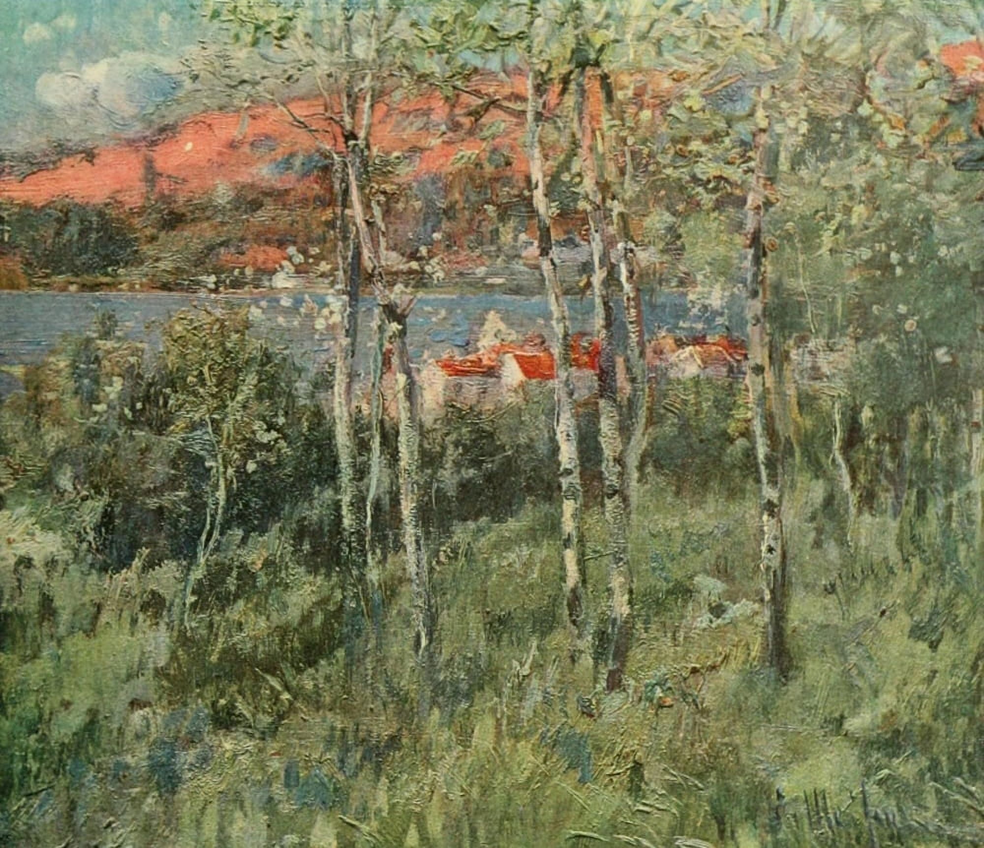 Studio 43 1908 Village in Galicia Spain Canvas Art - Eliseo Meifren (18 x 24)