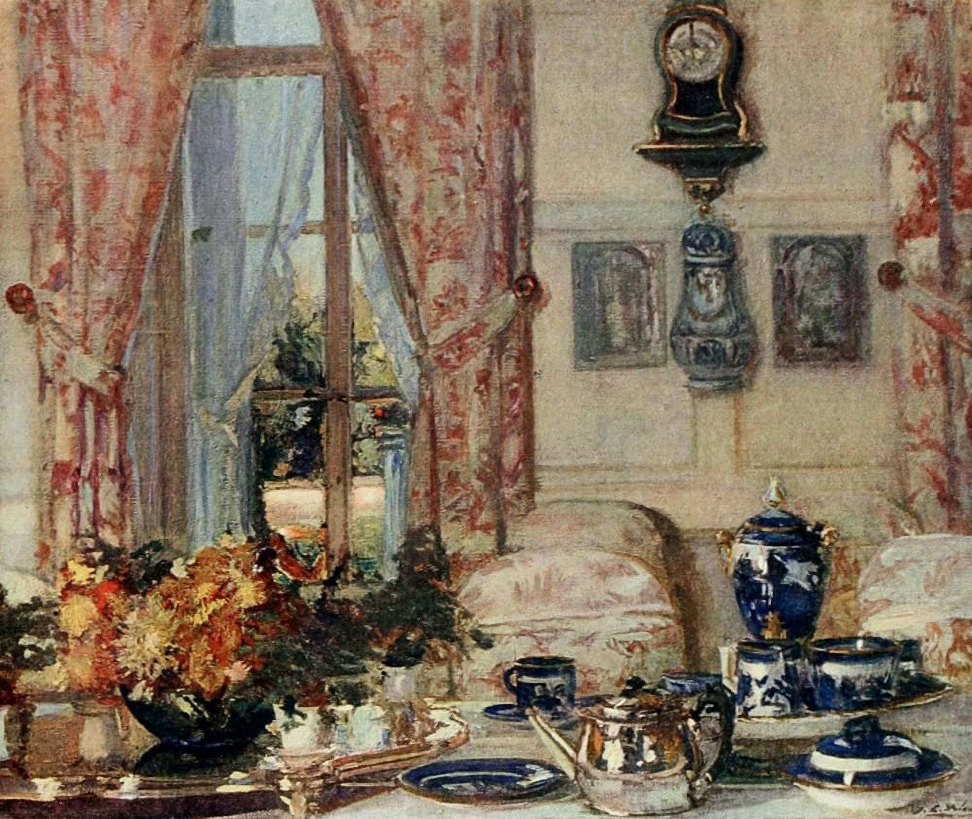 Studio 47 1909 Dining room at Offranville Canvas Art - Jacques-Ôø?mile Blanche (18 x 24)
