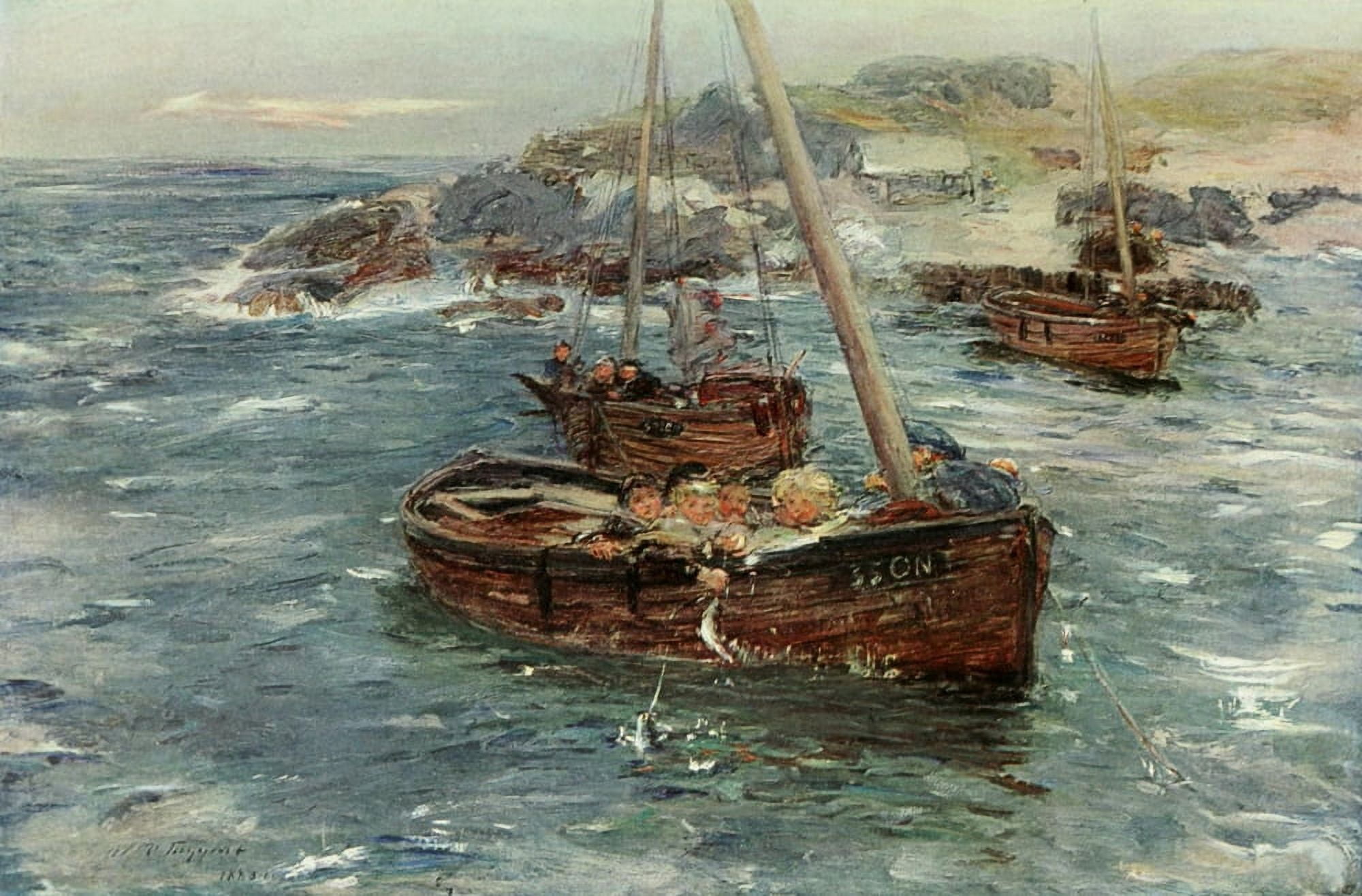 Studio 47 1909 Ground swell in Carradale Canvas Art - William McTaggart (24 x 36)