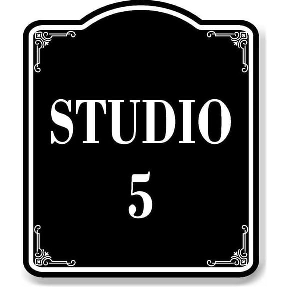 Studio 5 BLACK Aluminum Composite Sign, 8.5"x10"