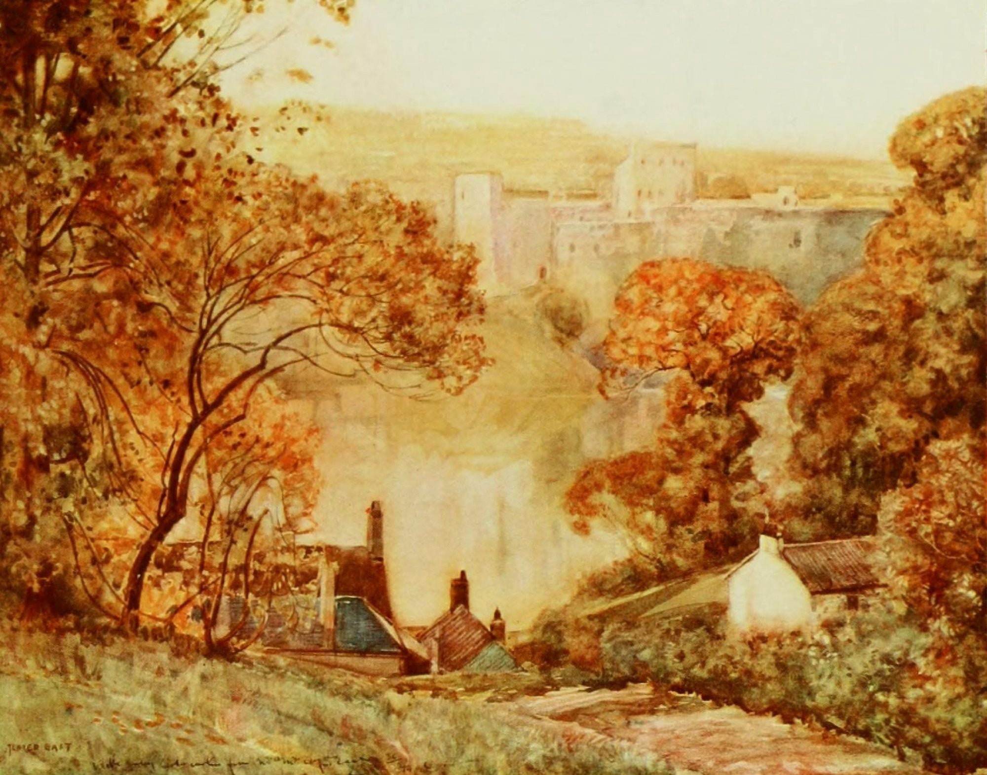 Studio 50 1910 Chepstow Castle on the Wye Canvas Art - Alfred East (18 x 24)