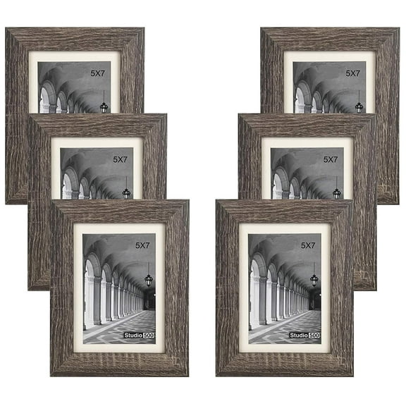 Studio 500 Distressed Collection 1-Opening 5 x 7, 4 x 6 Picture Frames, 6-Count