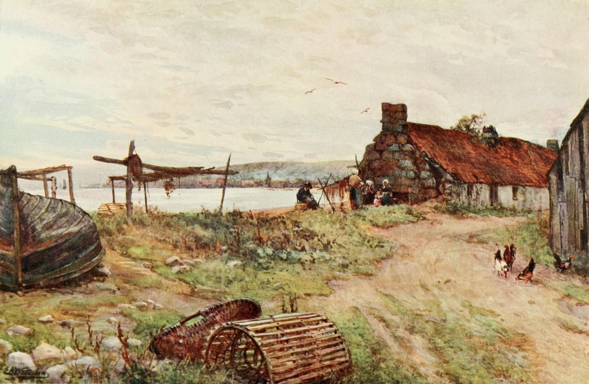 Studio 52 1911 Stonehaven Scotland Canvas Art - Ernest A Waterlow (18 x 24)
