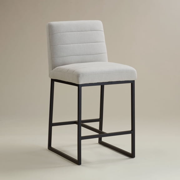 Studio 55D Chastain Off-White 26" Seat Height Upholstered Counter Stool
