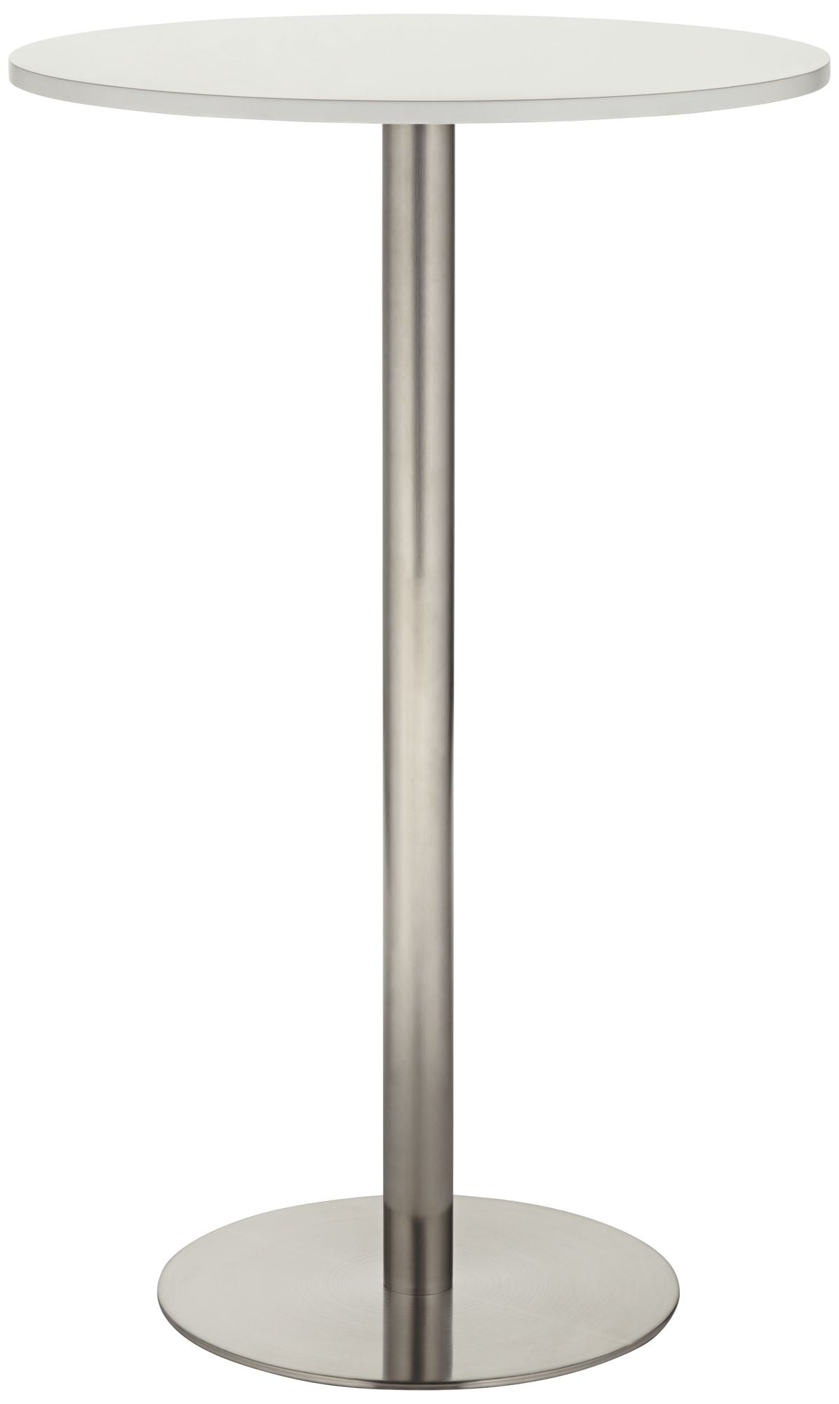 Contemporary White MDF and Silver Round Bar Table