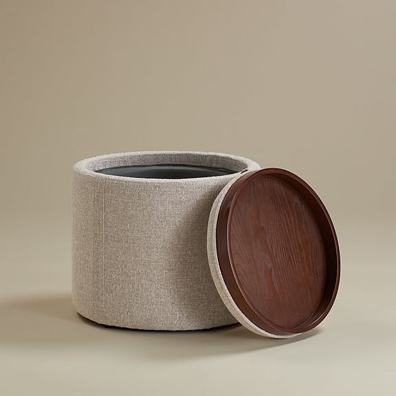 Studio 55D Elias 18" High Nathan Ginger Storage Ottoman with Reversible Tray