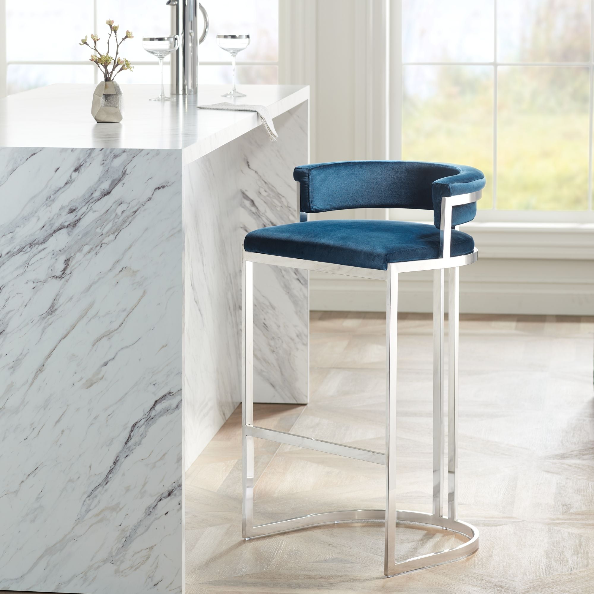 Modern silver bar stools hot sale