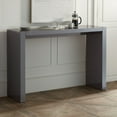 thumbnail image 1 of Studio 55D Jessa Modern Minimalist Wood Rectangular Bar Table 60" x 18" Gloss Gray for Spaces Living Room Kitchen Bedroom Bedside Entryway Home Office, 1 of 8