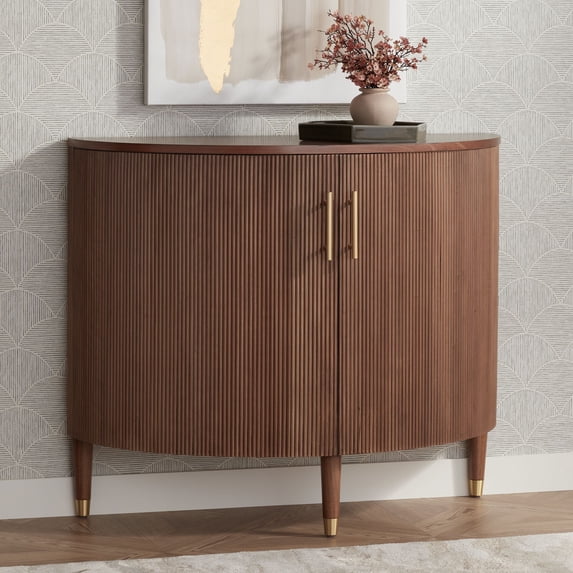 Studio 55D Muir 39 1/2" Wide Birch 2-Door Demilune Cabinet