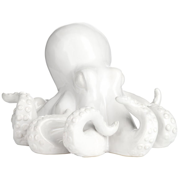 Studio 55D Octopus 9 1/4" Wide Shiny White Decorative Figurine