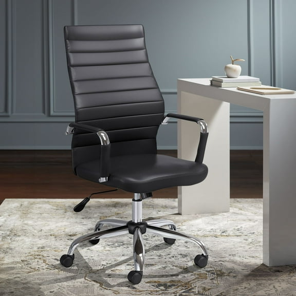 Studio 55D Primero Black Faux Leather Adjustable Office Chair