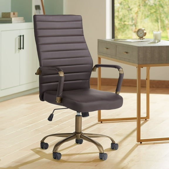 Studio 55D Primero Espresso Faux Leather Adjustable Office Chair