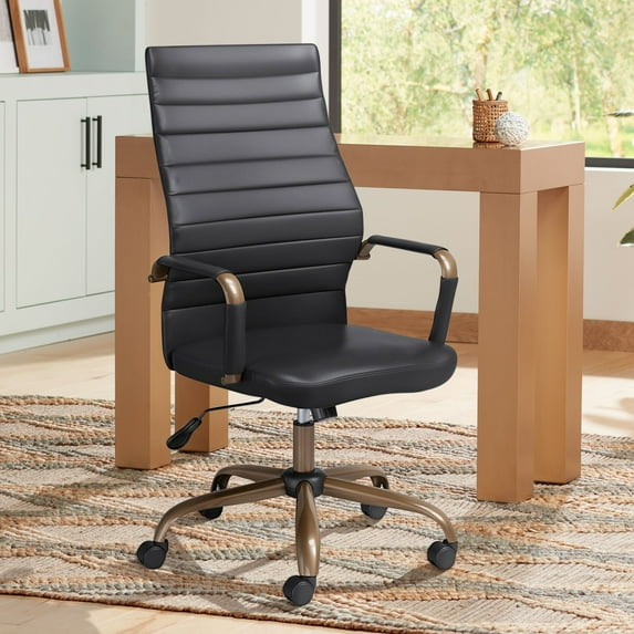 Studio 55D Primero Vintage Black Faux Leather Adjustable Office Chair