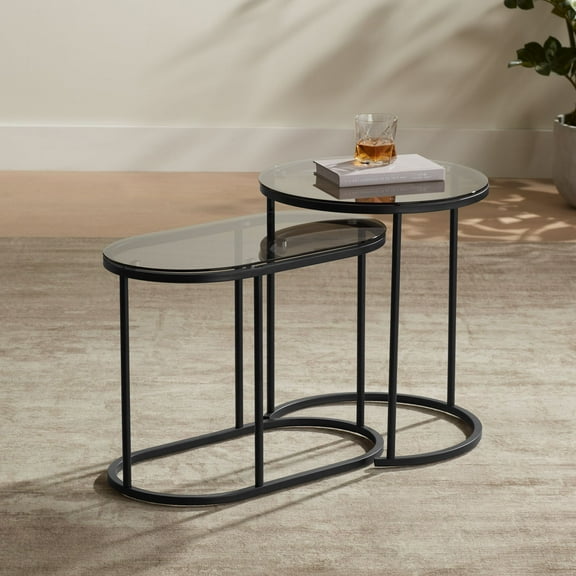 Studio 55D Santa Maria Glass Nesting Accent Tables Set of 2