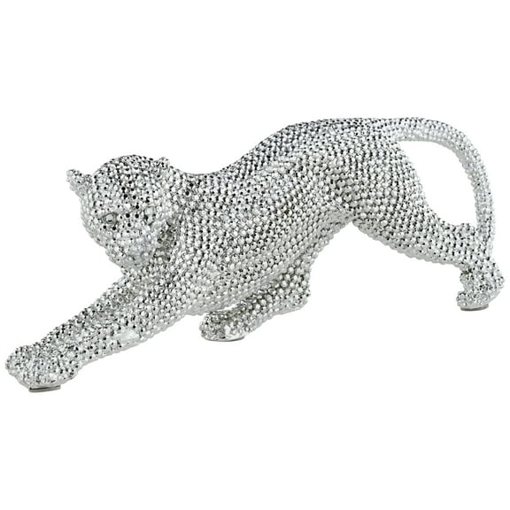 Studio 55D Silver Prowling Leopard 17 1/2" Wide Accent Sculpture