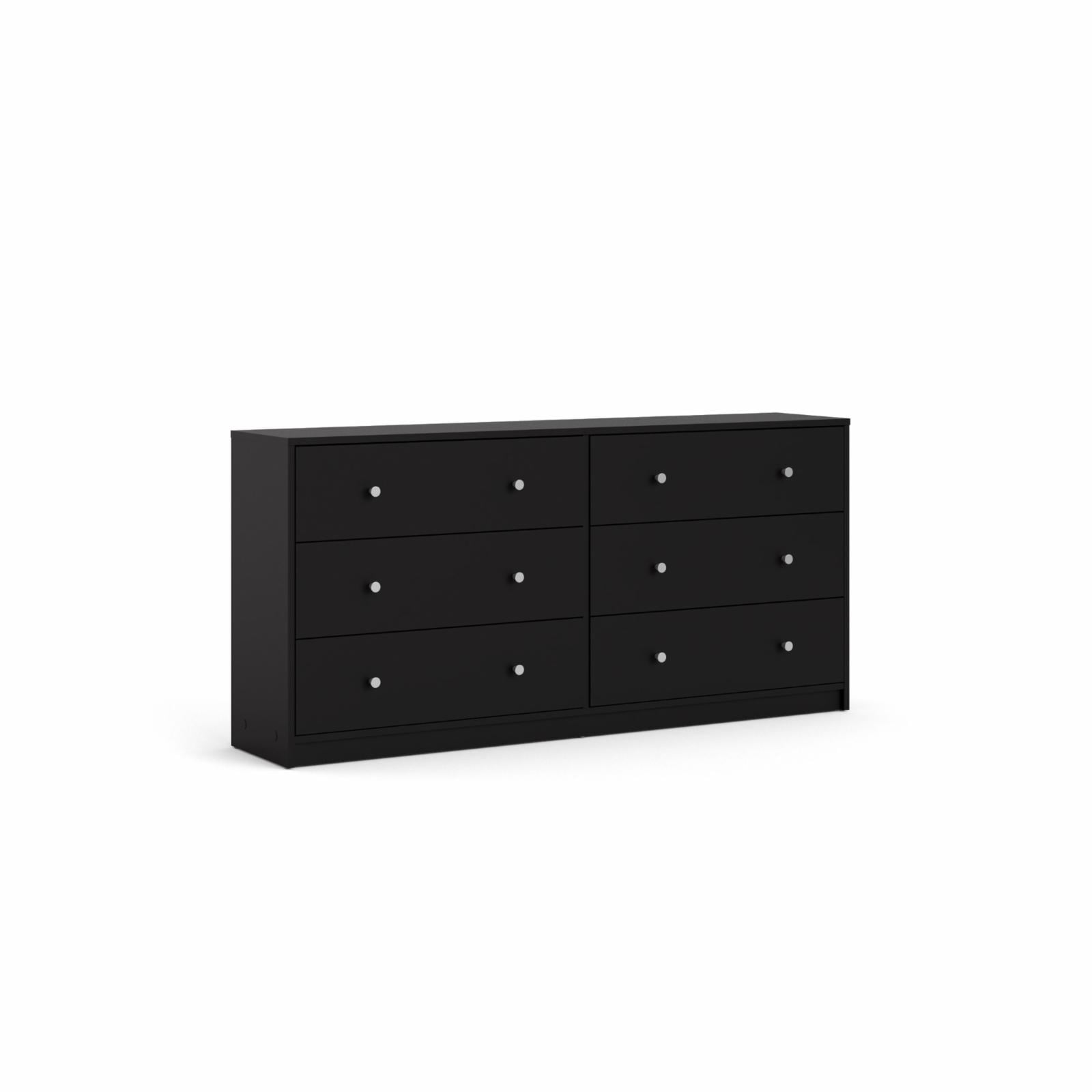 Studio 6 Drawer Double Dresser, Black