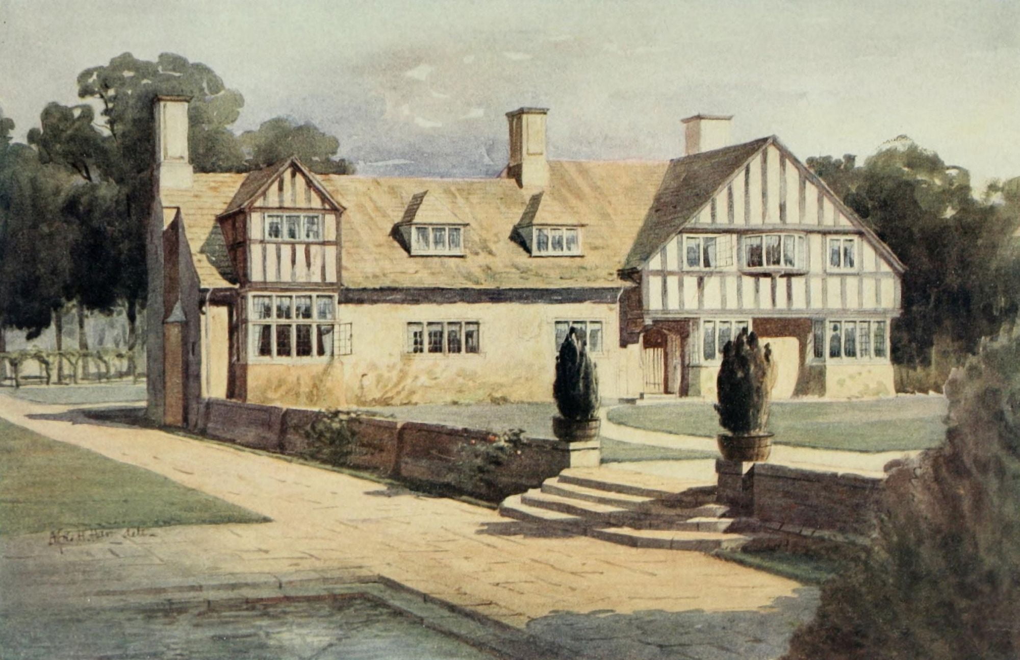 Studio 65 1915 A house in Wiltshire Canvas Art - Alfred H Hart (18 x 24)