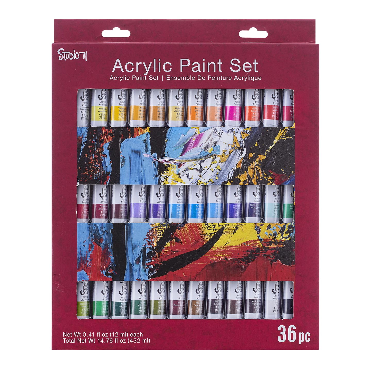 Studio 71 Assorted Color Acrylic Paint Set, 36 Pieces