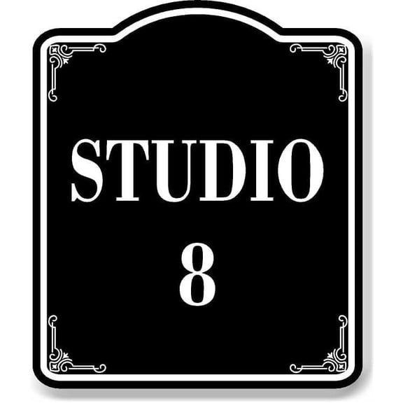 Studio 8 BLACK Aluminum Composite Sign, 15"x18"