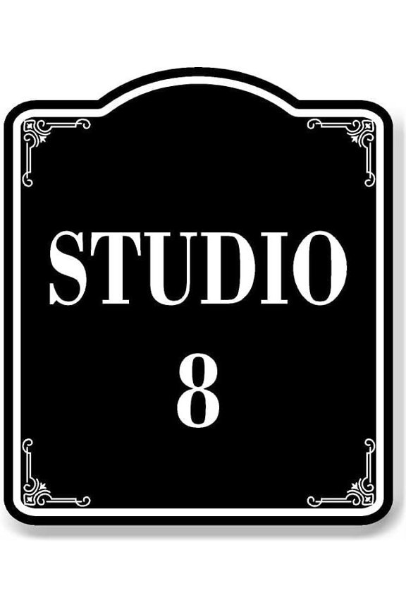 Studio 8 BLACK Aluminum Composite Sign, 15"x18"