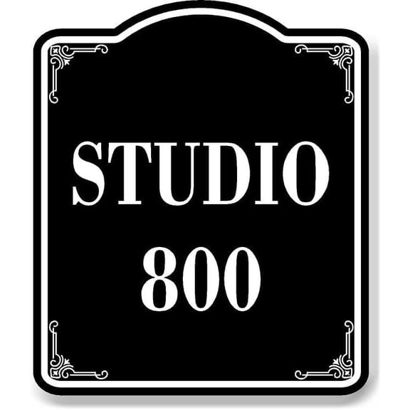 Studio 800 BLACK Aluminum Composite Sign, 8.5"x10"