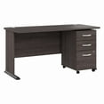 thumbnail image 1 of Studio A 60W Computer Desk with Drawers in Storm Gray - Engineered Wood, 1 of 9