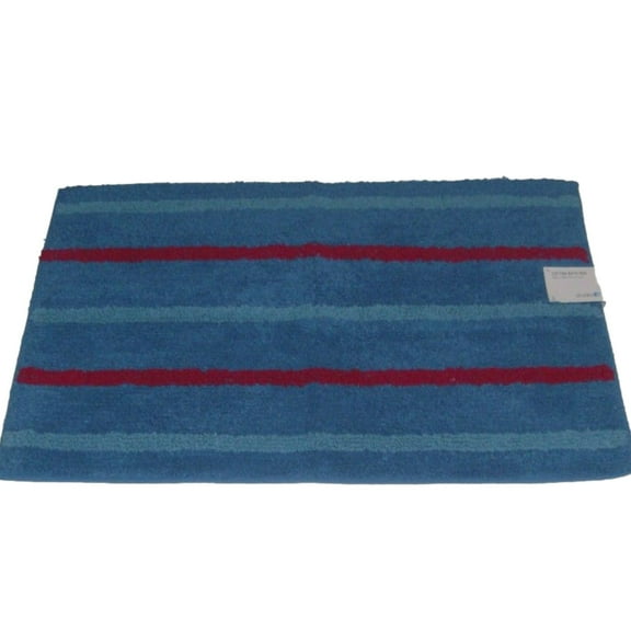 Studio A Blue Stripe Accent Bath Rug 20x30 Cotton Tub Mat