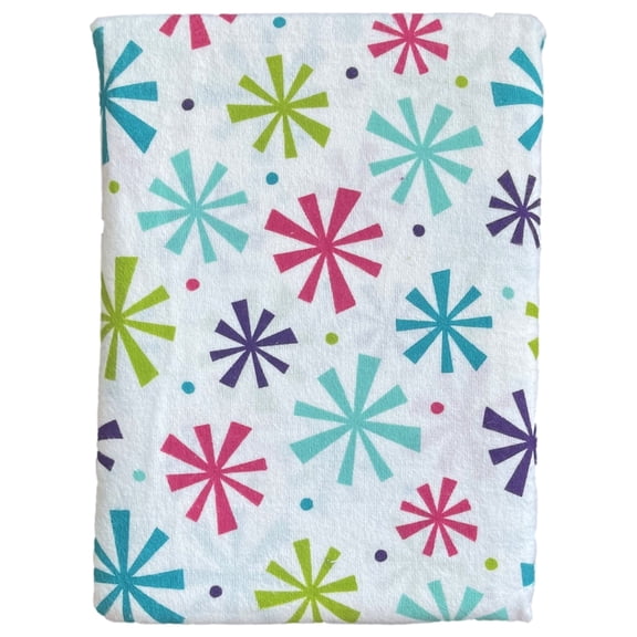 Studio A Flannel Sheet Set with Colorful Snowflakes, Twin Bed Sheets