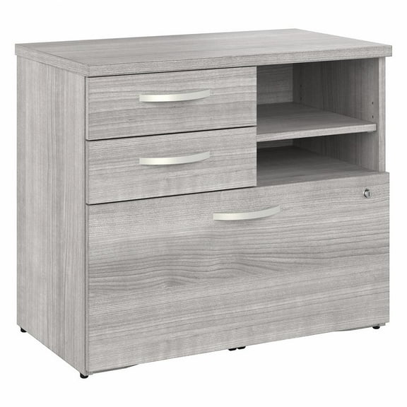 Studio A Office Storage Cabinet with Drawers in Platinum Gray - Engineered Wood