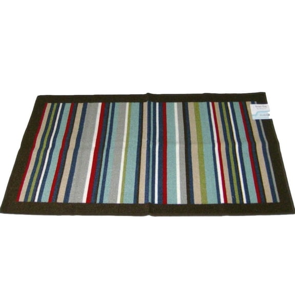 Studio A Striped Throw Accent Rug Brown Blue Green Gray Red Stripes Mat 26x45