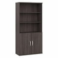 thumbnail image 1 of Studio A Tall 5 Shelf Bookcase with Doors in Storm Gray - Engineered Wood, 1 of 7