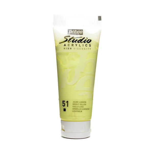 Studio Acrylic Paint bright yellow, 100 ml (pack of 3)