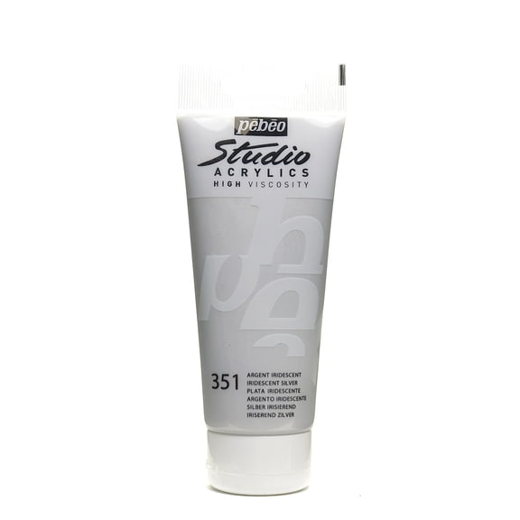 Studio Acrylic Paint iridescent silver, 100 ml (pack of 3)