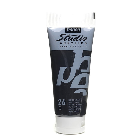 Studio Acrylic Paint mars black, 100 ml (pack of 3)