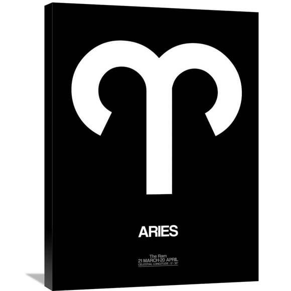 Studio 'Aries Zodiac Sign White' Stretched Canvas Wall Art
