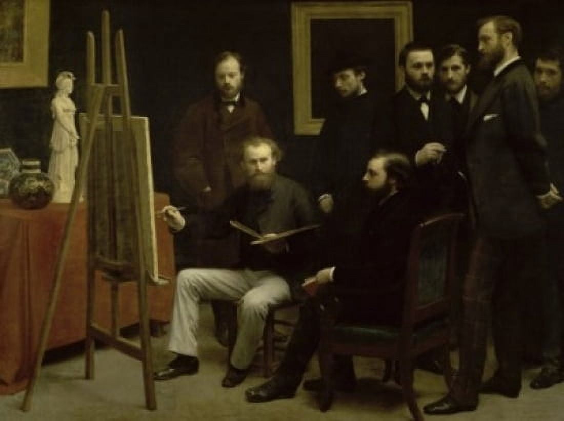 A Studio at Batignolles (LAtelier des Batignolles) 1870 Henri Fantin-Latour (1836-1904French) Musee dOrsay Paris France Canvas Art - Henri Fantin-Latour (24 x 36)