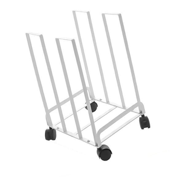 Upright Board Storage Rack Metal Rolling With Divider Slots for Cardboard Sheets in Garage Storage Areas