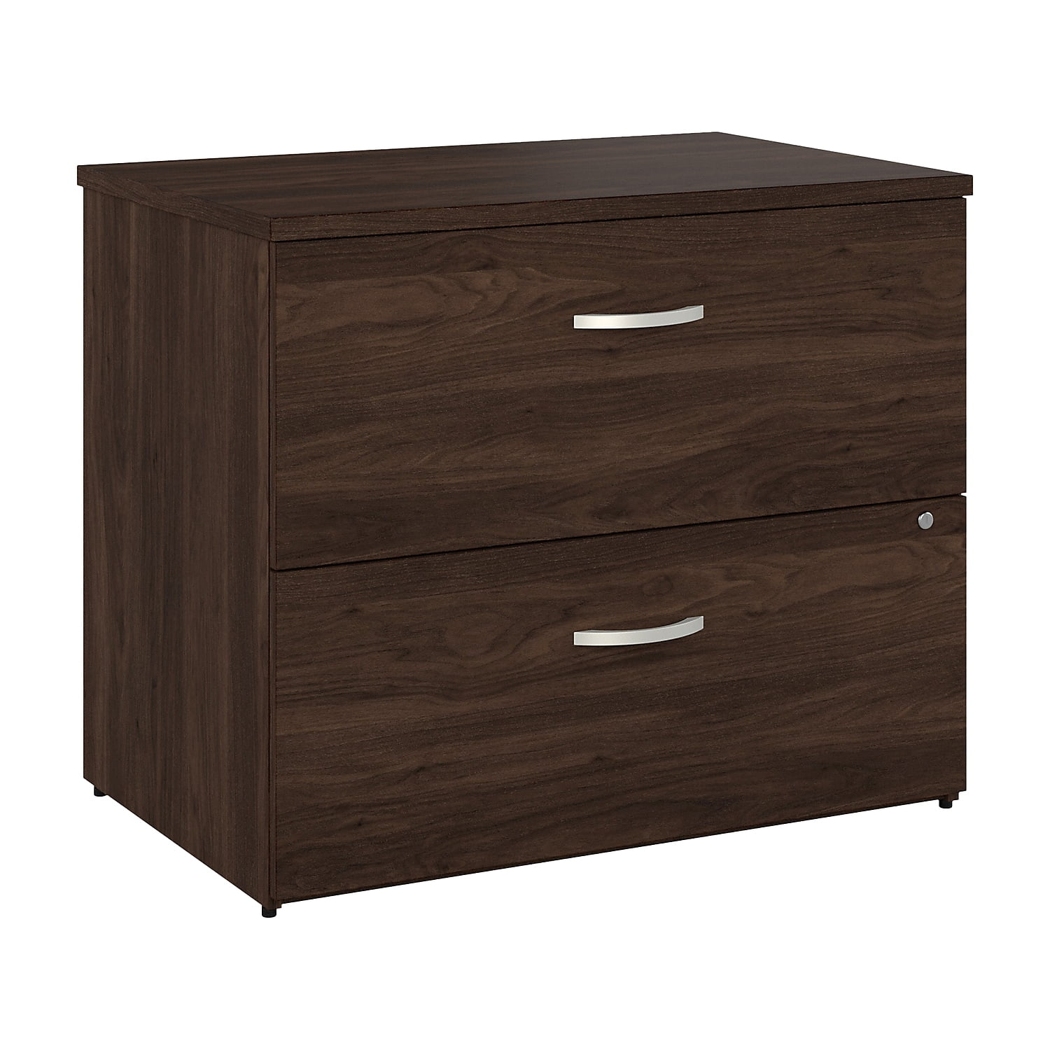 Black Walnut 36'' Wide 2-Drawer Lockable Lateral File Cabinet