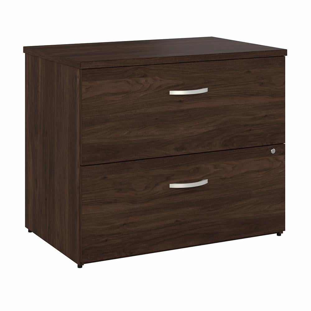 Black Walnut 36'' Wide 2-Drawer Lockable Lateral File Cabinet