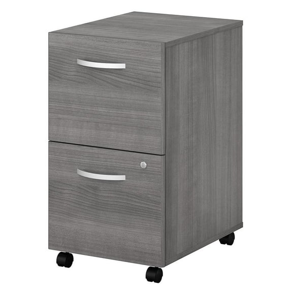 Studio C 2 Drawer Mobile File Cabinet in Platinum Gray - Engineered Wood