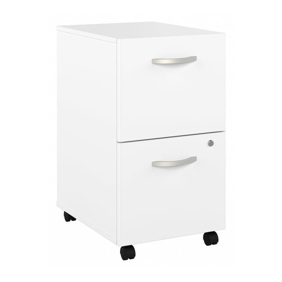 Studio C 2 Drawer Mobile File Cabinet in White - Engineered Wood